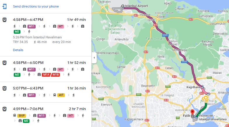 Istanbul Airport To Fatih By Metro