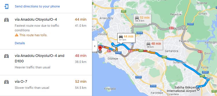 Sabiha Airport to Kadikoy By Taxi, Sabiha Gokcen airport to Kadikoy 