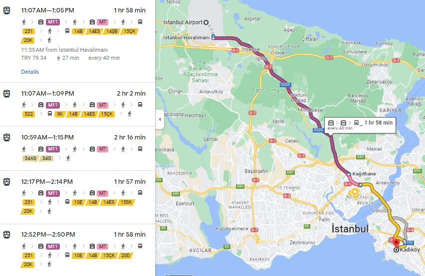 Istanbul Airport to Kadikoy by Metro