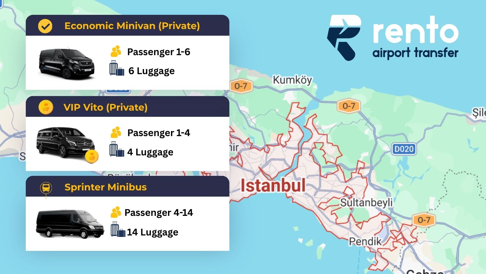 Mercedes Vito car with driver in Istanbul for private chauffeur service